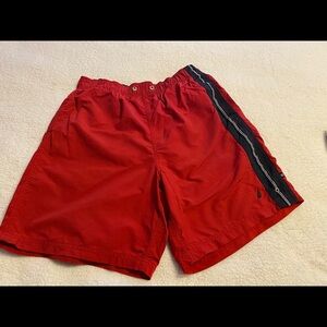 NÁUTICA men’s size M solid red swim trunks.